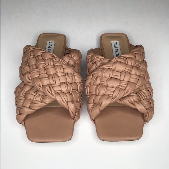 STEVE MADDEN Marina Slide Sandal in Light Brown. - Picture 13 of 16